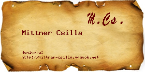 Mittner Csilla névjegykártya